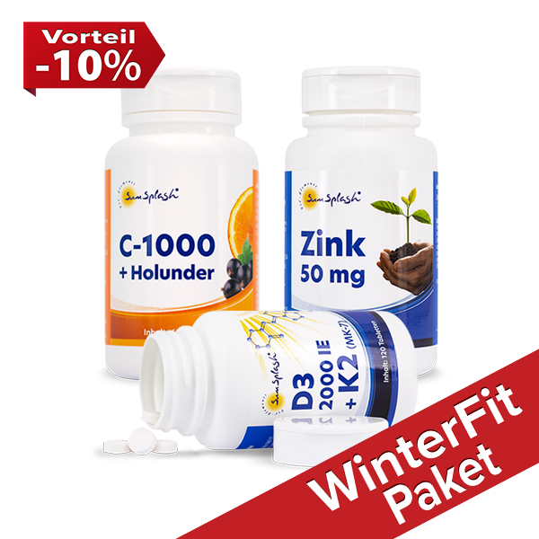 SunSplash WinterFit - Paket (C+Holunder, Zink & D3+K2)