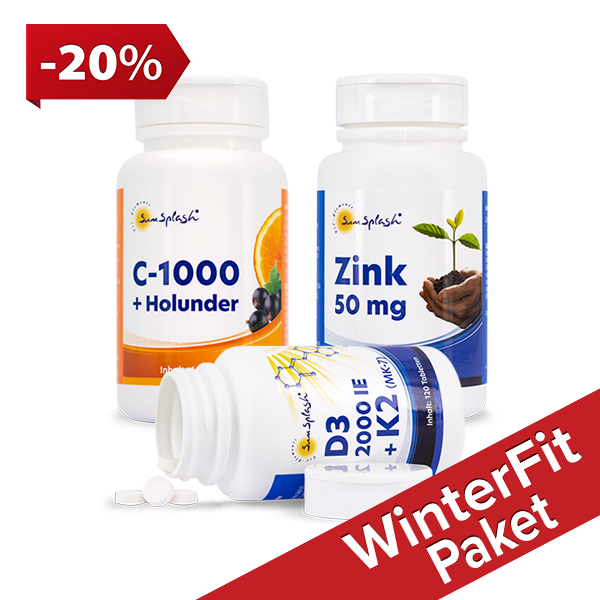 SunSplash WinterFit - Paket (C+Holunder, Zink & D3+K2)